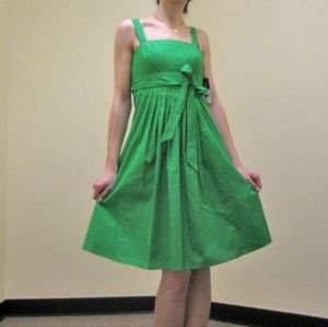 Green Pleated Sun Dress